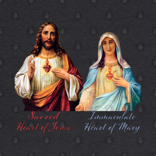 Immaculate Heart and Sacred Heart Typography by Brasilia Catholic